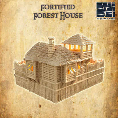 Fortified Forest House | 28mm Scale Model Terrain | D&D TTRPG Playable 3D Printed Building | MiniatureLand