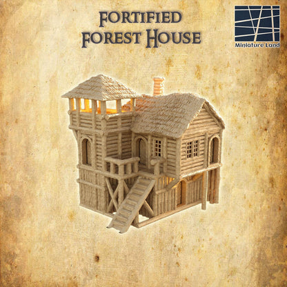 Fortified Forest House | 28mm Scale Model Terrain | D&D TTRPG Playable 3D Printed Building | MiniatureLand