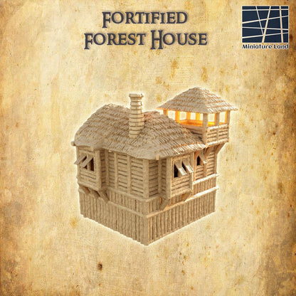 Fortified Forest House | 28mm Scale Model Terrain | D&D TTRPG Playable 3D Printed Building | MiniatureLand