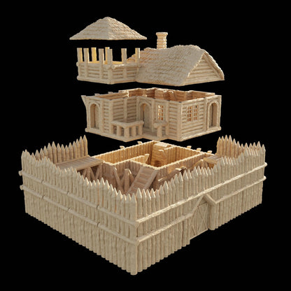 Fortified Forest House | 28mm Scale Model Terrain | D&D TTRPG Playable 3D Printed Building | MiniatureLand
