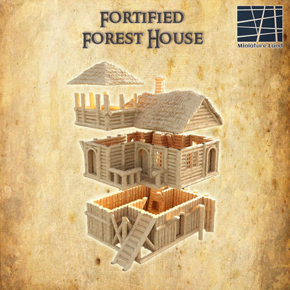 Fortified Forest House | 28mm Scale Model Terrain | D&D TTRPG Playable 3D Printed Building | MiniatureLand