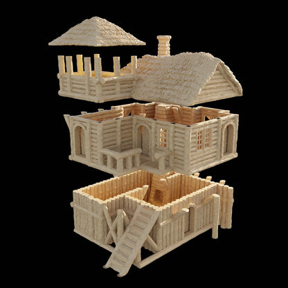 Fortified Forest House | 28mm Scale Model Terrain | D&D TTRPG Playable 3D Printed Building | MiniatureLand