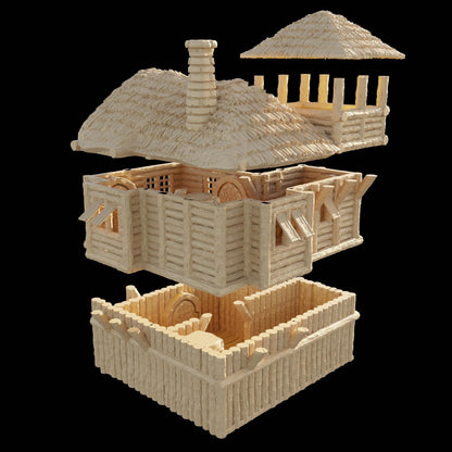 Fortified Forest House | 28mm Scale Model Terrain | D&D TTRPG Playable 3D Printed Building | MiniatureLand