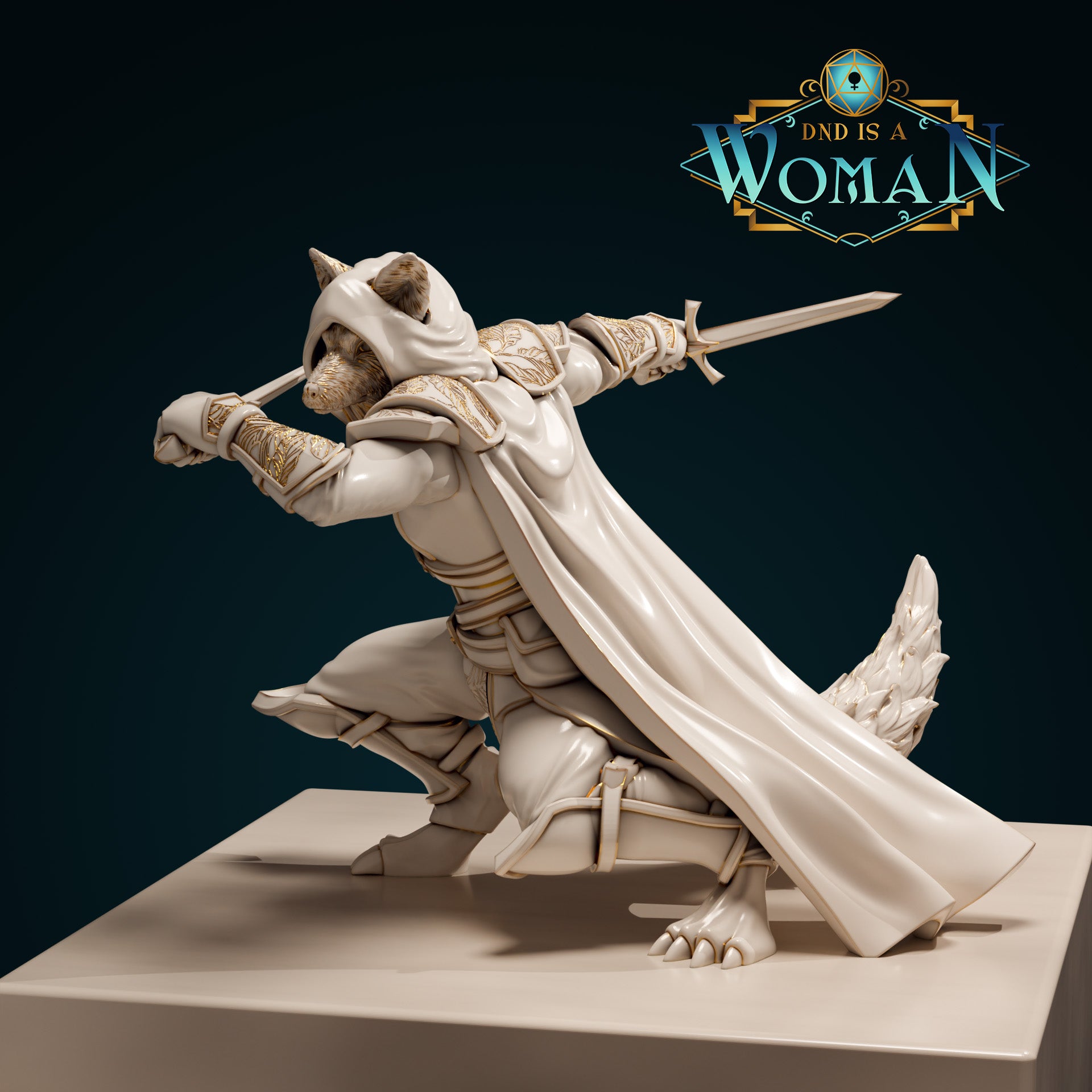 Foxfolk Rogue, Hikaru | D&D TTRPG Miniature | DnD Is A Woman | NO BASE