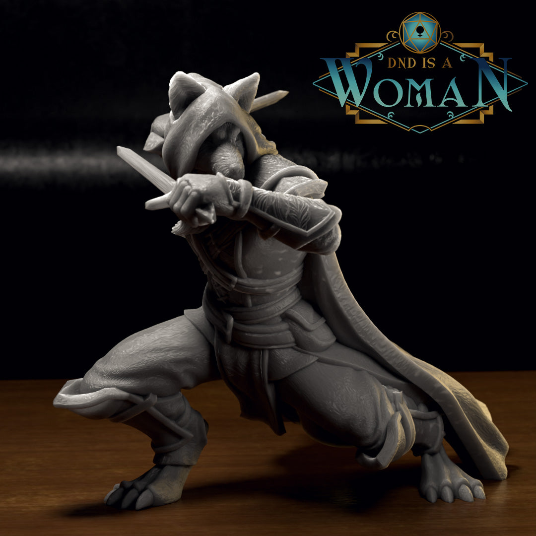 Foxfolk Rogue, Hikaru | D&D TTRPG Miniature | DnD Is A Woman | NO BASE