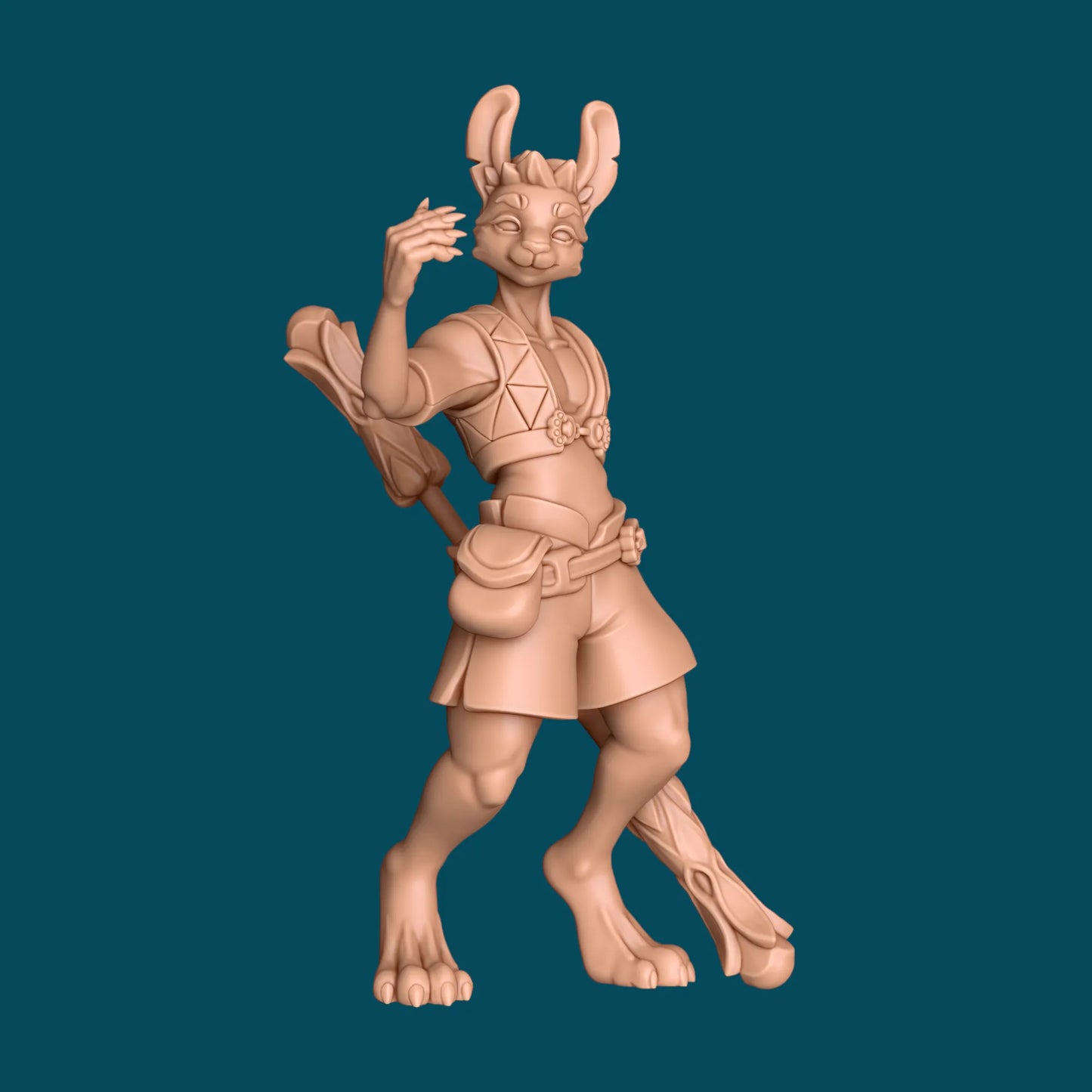 Frederick, a Harengon Monk | TTRPG D&D Miniature | Awkward Penguin Minis