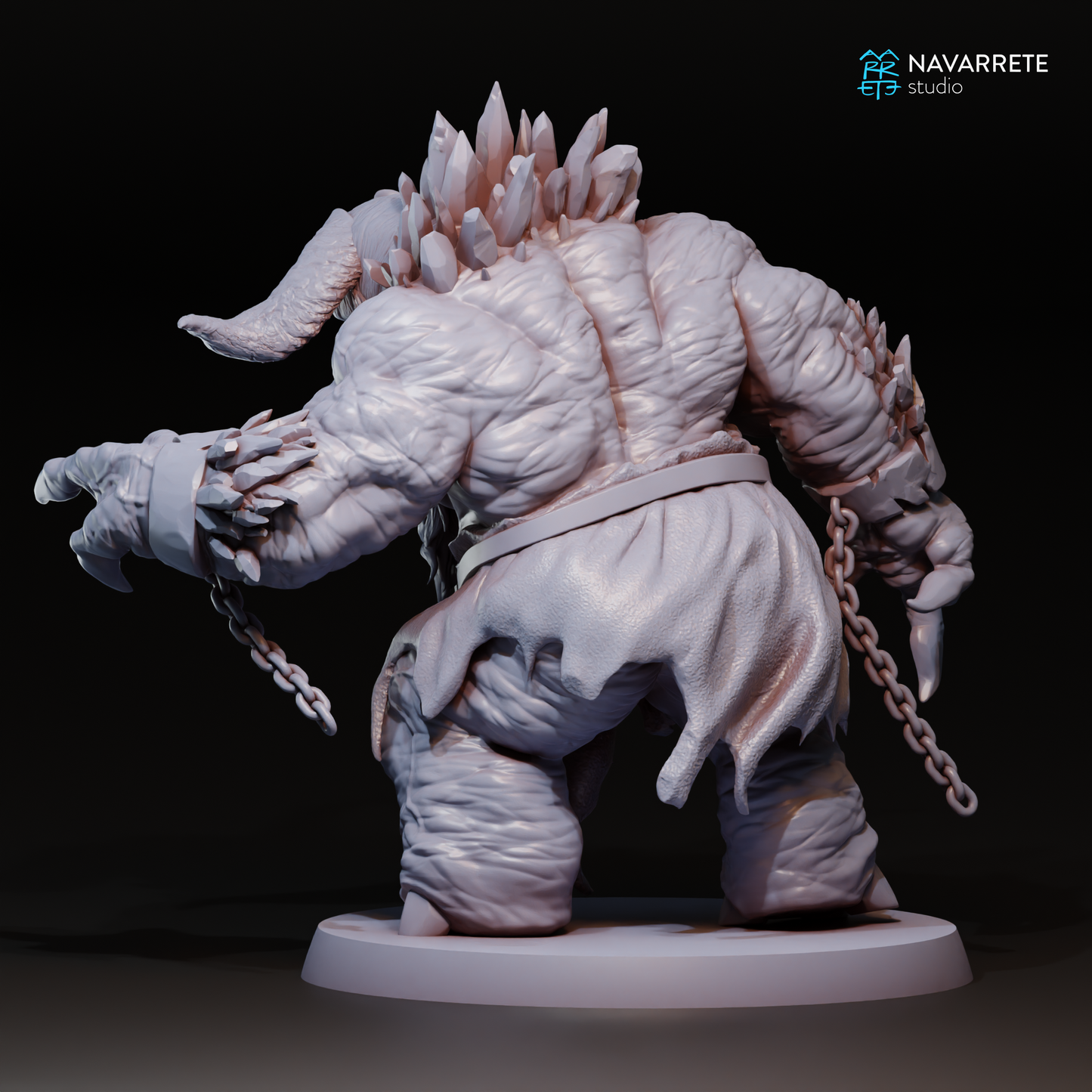 Frost Troll tabletop gaming miniature by Tattles Told 3D from Navarrete Studio, featuring a detailed icy troll figure.