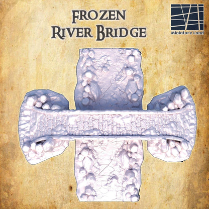 Frozen River Bridge | 28mm Scale Model Terrain | D&D TTRPG Playable 3D Printed Building | MiniatureLand