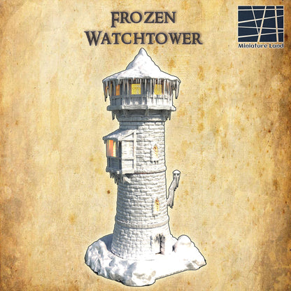 Frozen Watchtower | 28mm Scale Model Terrain | D&D TTRPG Playable 3D Printed Building | MiniatureLand
