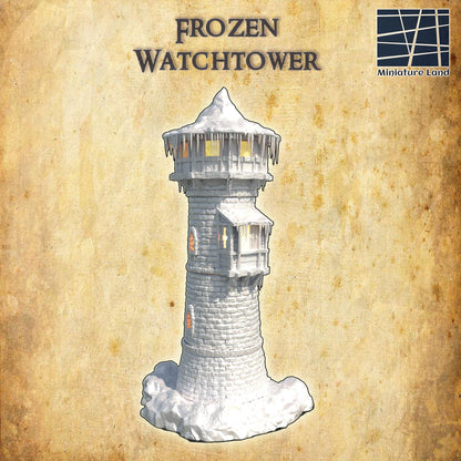 Frozen Watchtower | 28mm Scale Model Terrain | D&D TTRPG Playable 3D Printed Building | MiniatureLand