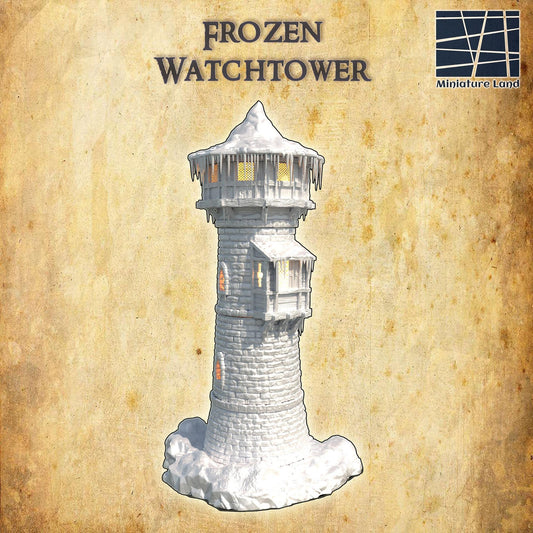 Frozen Watchtower | 28mm Scale Model Terrain | D&D TTRPG Playable 3D Printed Building | MiniatureLand