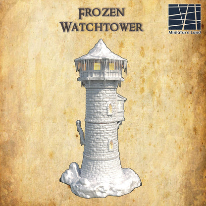 Frozen Watchtower | 28mm Scale Model Terrain | D&D TTRPG Playable 3D Printed Building | MiniatureLand