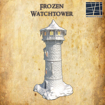Frozen Watchtower | 28mm Scale Model Terrain | D&D TTRPG Playable 3D Printed Building | MiniatureLand