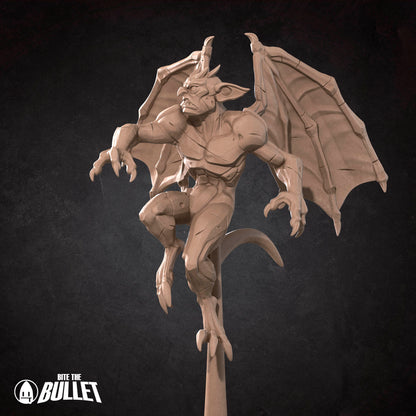 D&D Gargoyles miniature from Bite the Bullet by Tattles Told 3D, detailed fantasy creature for tabletop role-playing games.