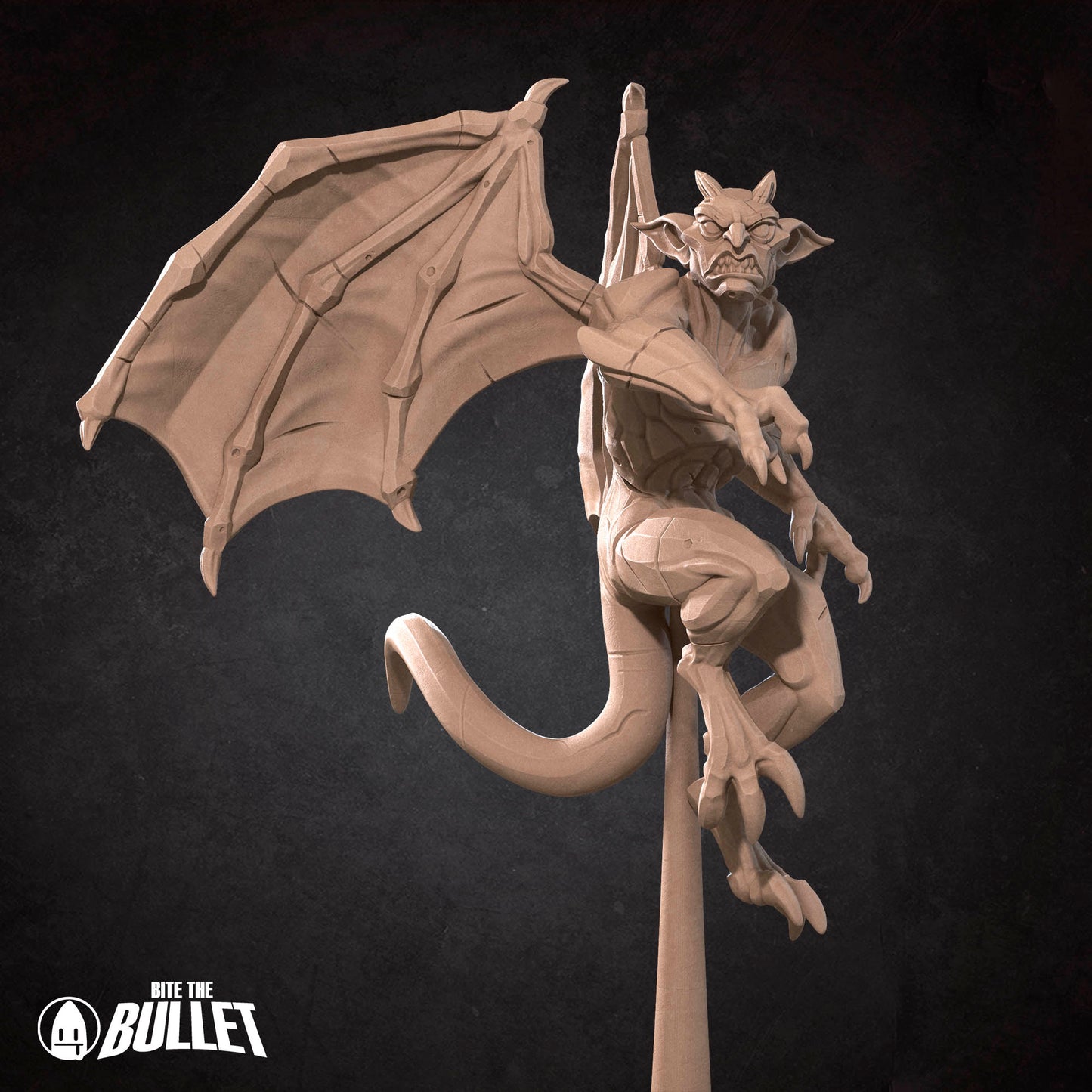Detailed D&D Gargoyles miniature by Tattles Told 3D, featuring a menacing stone creature for tabletop RPG gameplay.