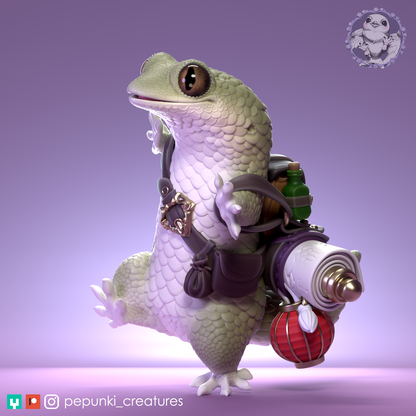 Fish Scaled Gecko (FSG) Traveler | D&D Humblewood TTRPG Miniature | Pepunki Creatures