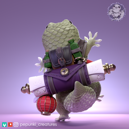 Fish Scaled Gecko (FSG) Traveler | D&D Humblewood TTRPG Miniature | Pepunki Creatures