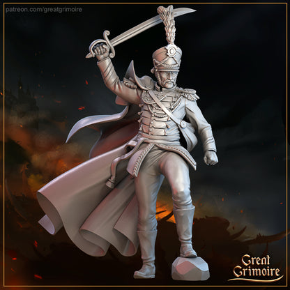 Brave Hussars, European Light Cavalry | Macabre Dance of Tails and Sabers | D&D Tabletop Miniature | Great Grimoire