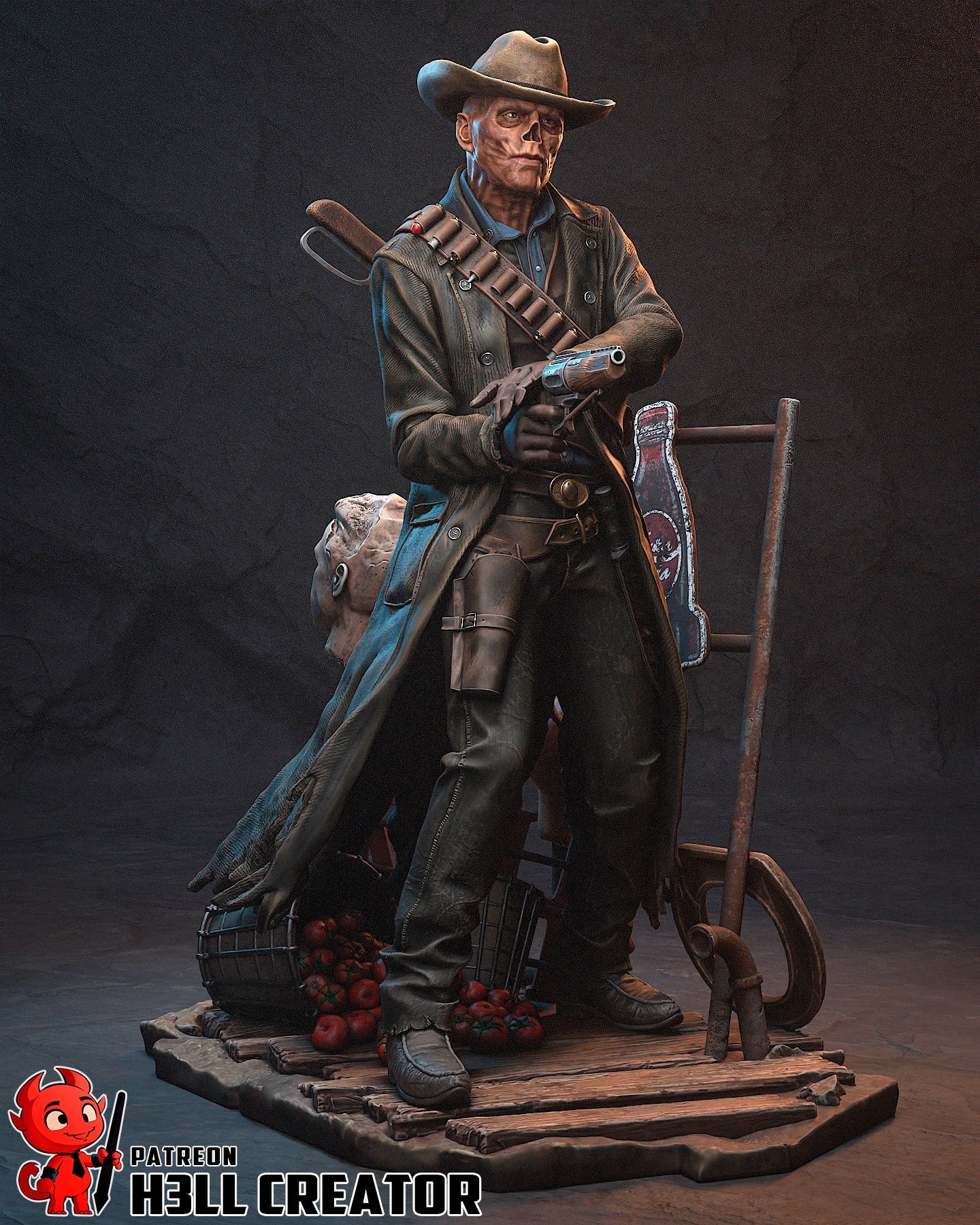 1:10 Wasteland Gunslinger | Resin Garage Kit Figure Game Fan Art | h3LL creator
