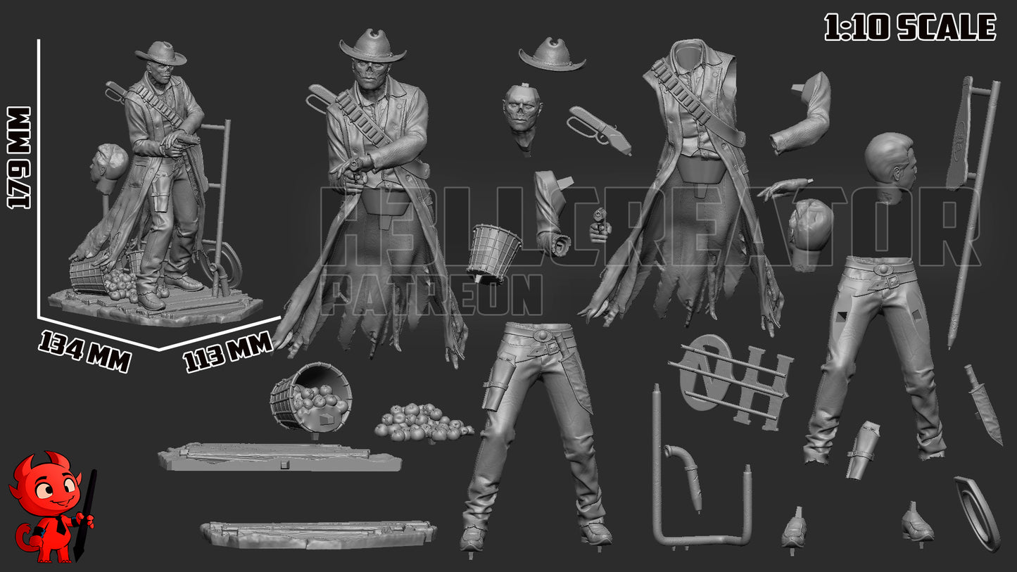 1:10 Wasteland Gunslinger | Resin Garage Kit Figure Game Fan Art | h3LL creator