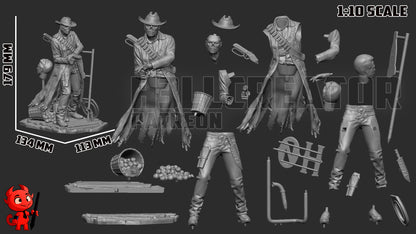 1:10 Wasteland Gunslinger | Resin Garage Kit Figure Game Fan Art | h3LL creator