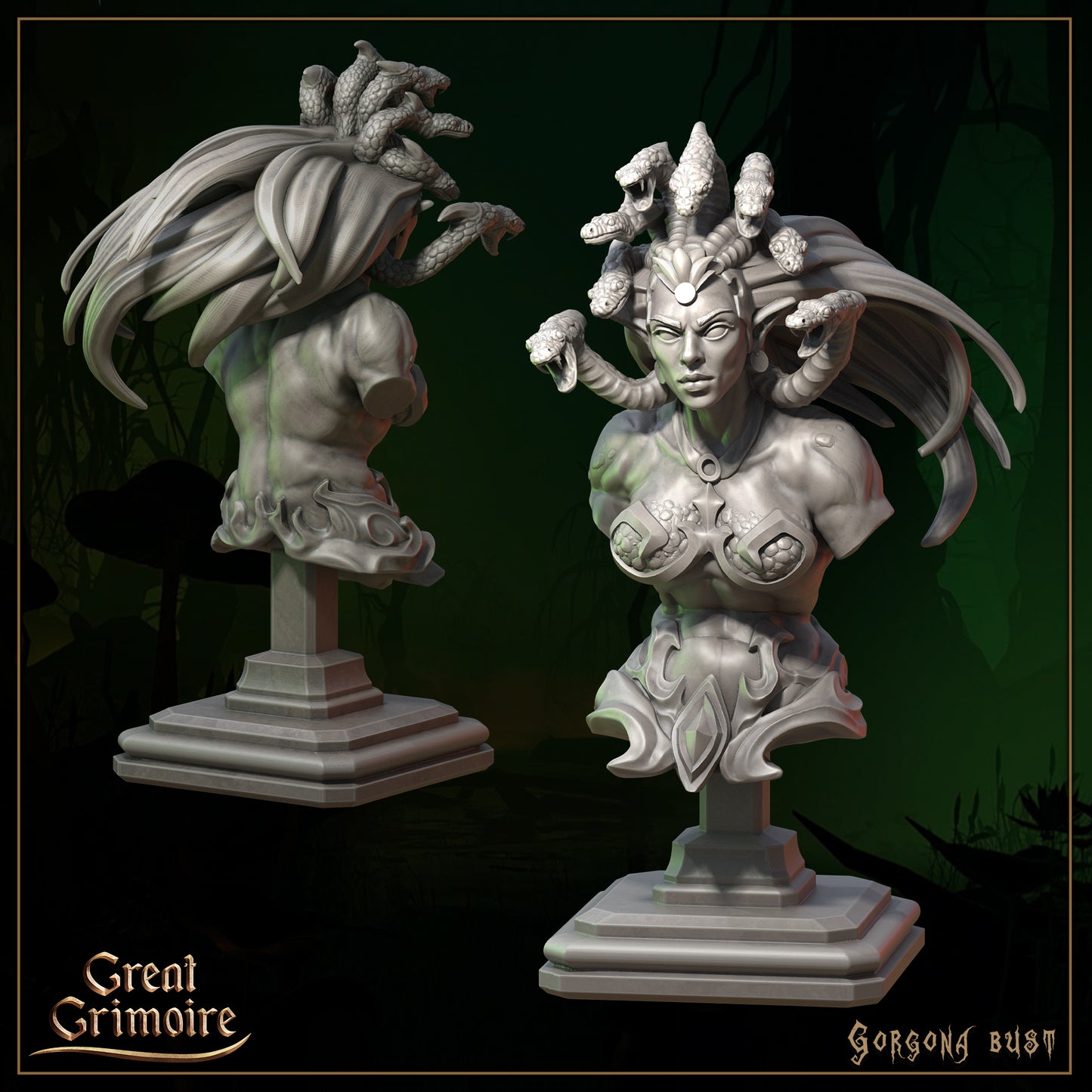 Gorgona, Queen of the Forest | Song of the Forest | D&D TTRPG Miniature | Great Grimoire