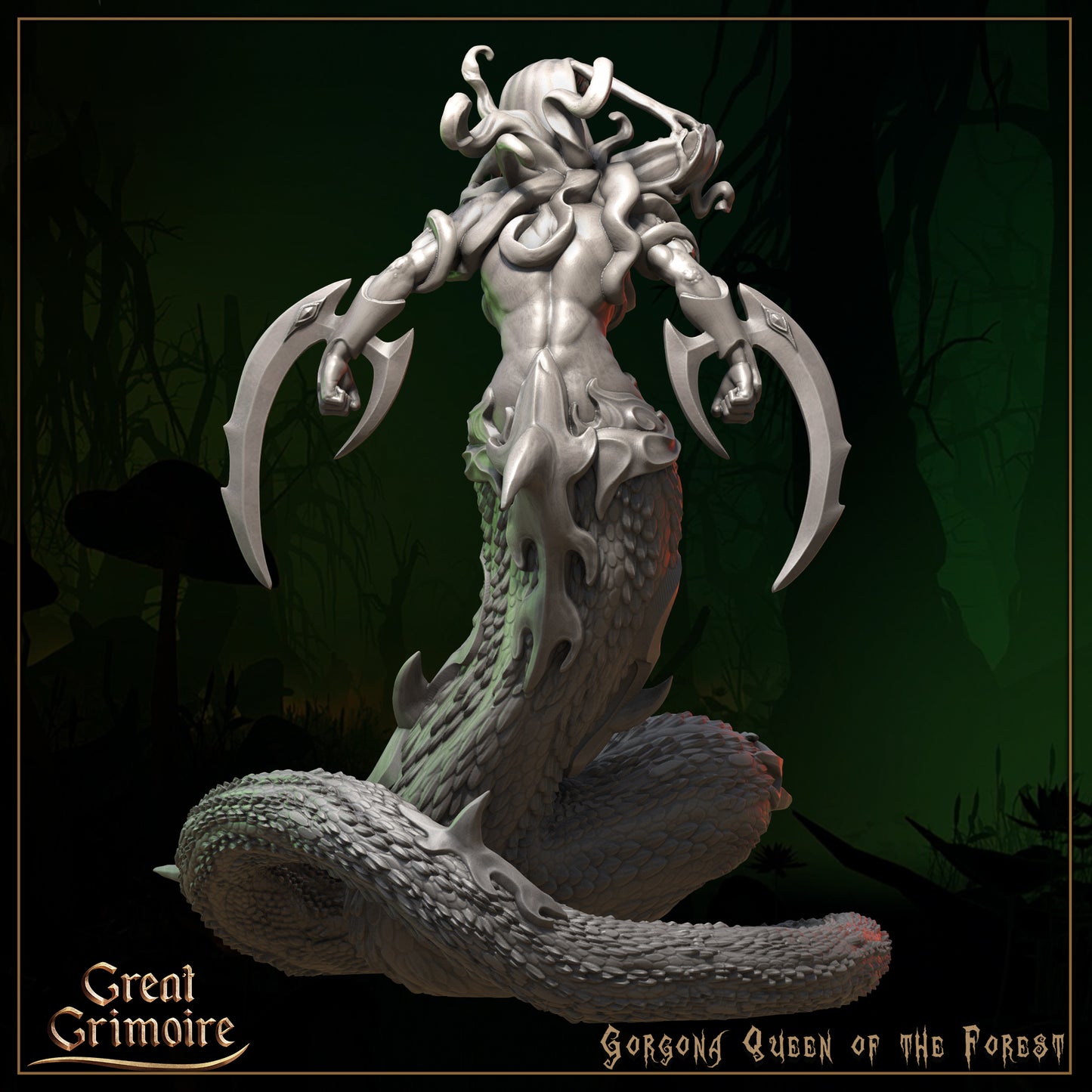 Gorgona, Queen of the Forest | Song of the Forest | D&D TTRPG Miniature | Great Grimoire