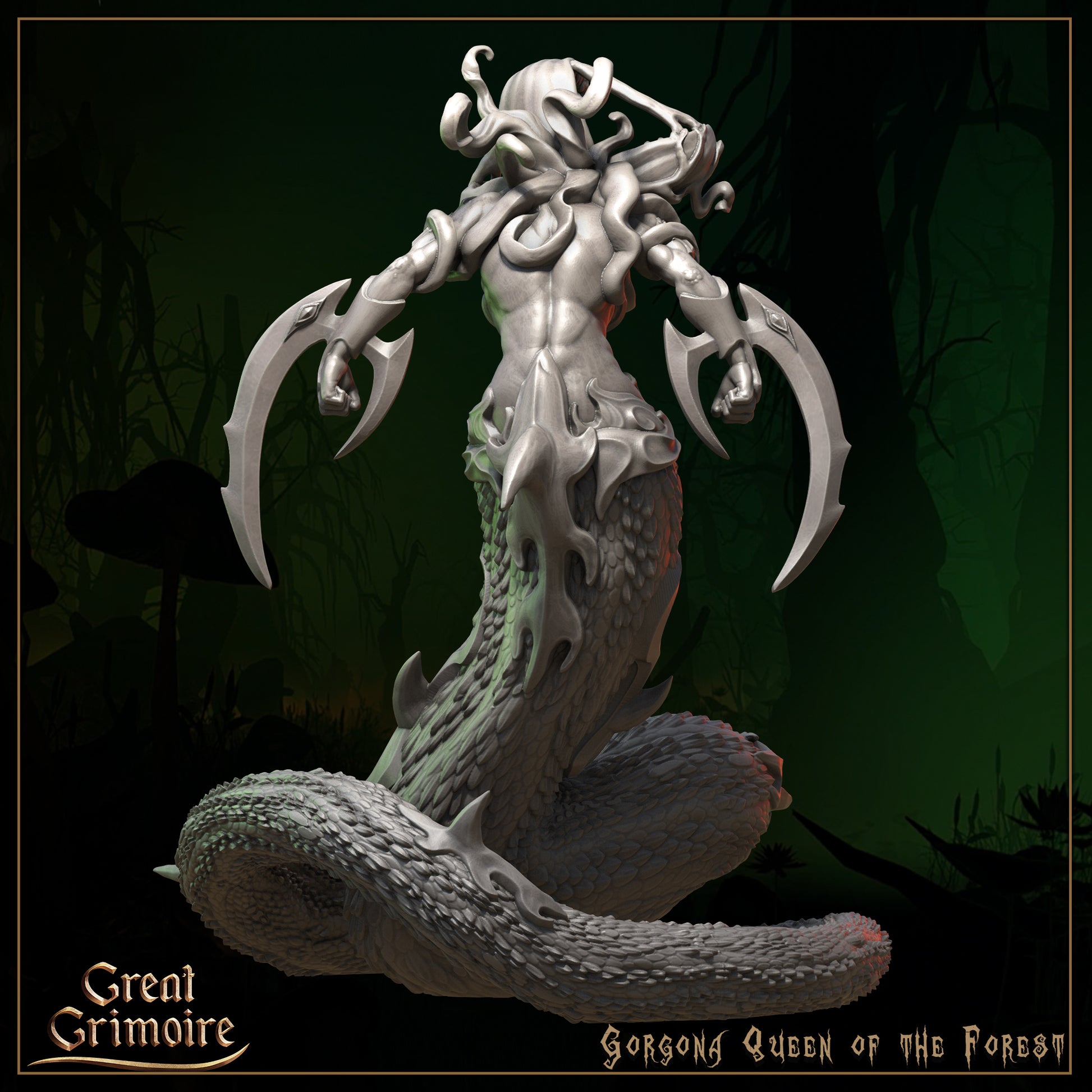 Gorgona, Queen of the Forest | Song of the Forest | D&D TTRPG Miniature | Great Grimoire