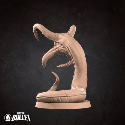 D&D TTRPG miniature of a Grick creature from Bite the Bullet set by Tattles Told 3D, detailed monster figure for tabletop gaming.