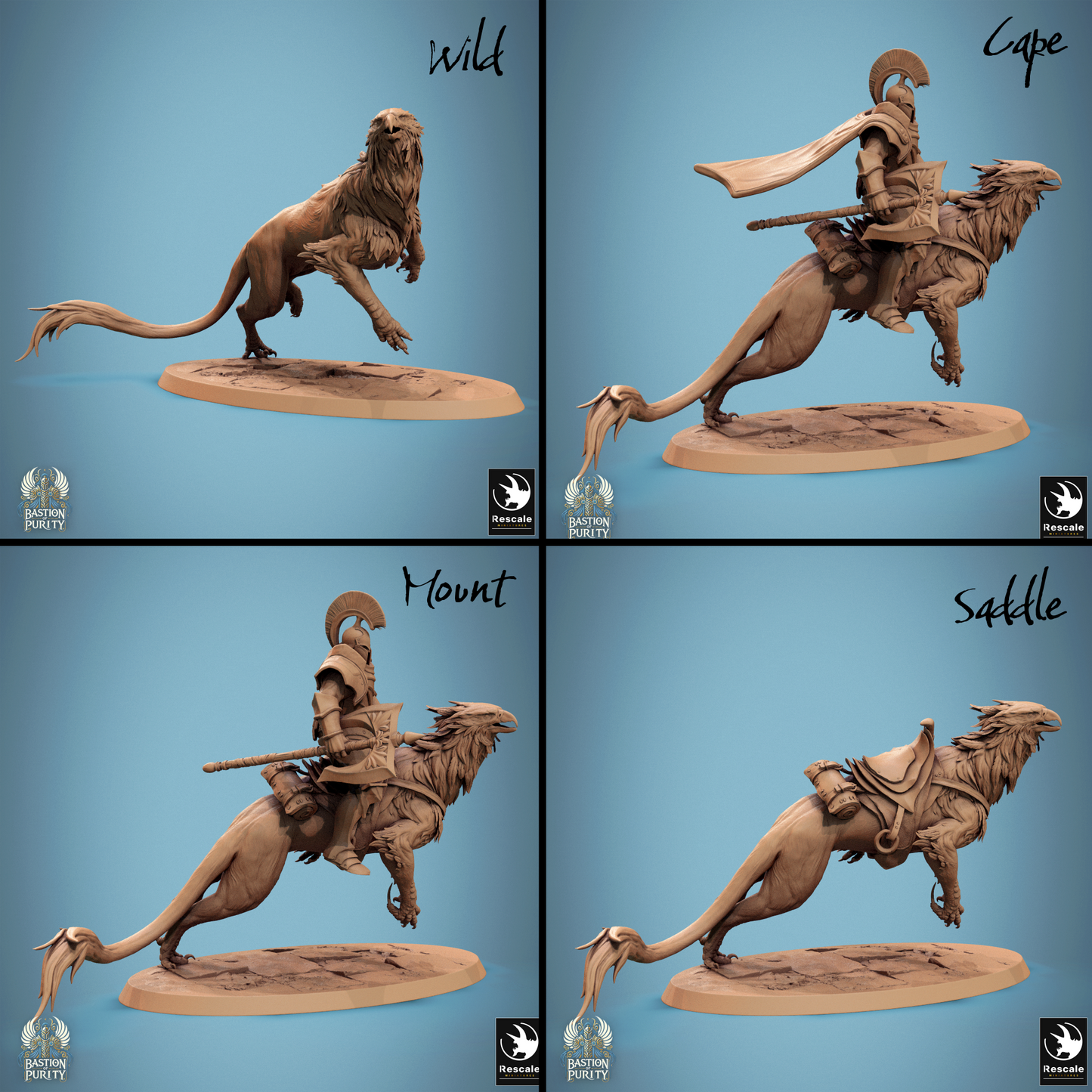 Rescaled Gryph Pack miniature from Bastion of Purity Warband by Tattles Told 3D, featuring detailed griffin figures for D&D tabletop gaming.