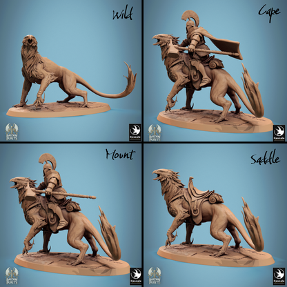 Rescaled Gryph Pack miniature from Bastion of Purity Warband in D&D TTRPG, featuring detailed gryphs by Tattles Told 3D.