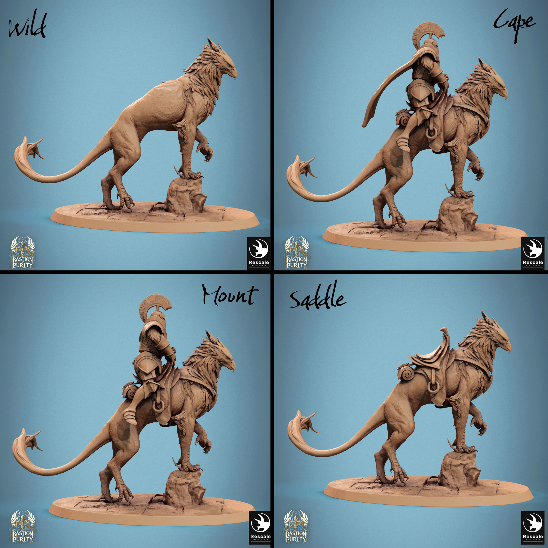 Gryph Pack Bastion of Purity Warband miniature by Tattles Told 3D, featuring a detailed gryph in a noble stance for D&D tabletop gaming.