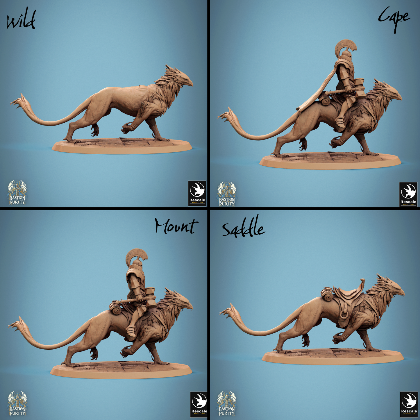 Detailed image of Gryph Pack Bastion of Purity Warband miniature from Tattles Told 3D, featuring a fantasy-themed gryph character.