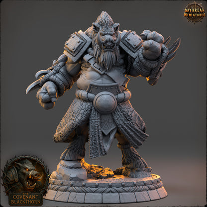 Boar Folk - The Covenant of Blackthorn | Tabletop or Display Scale | D&D Mini | Daybreak Miniatures