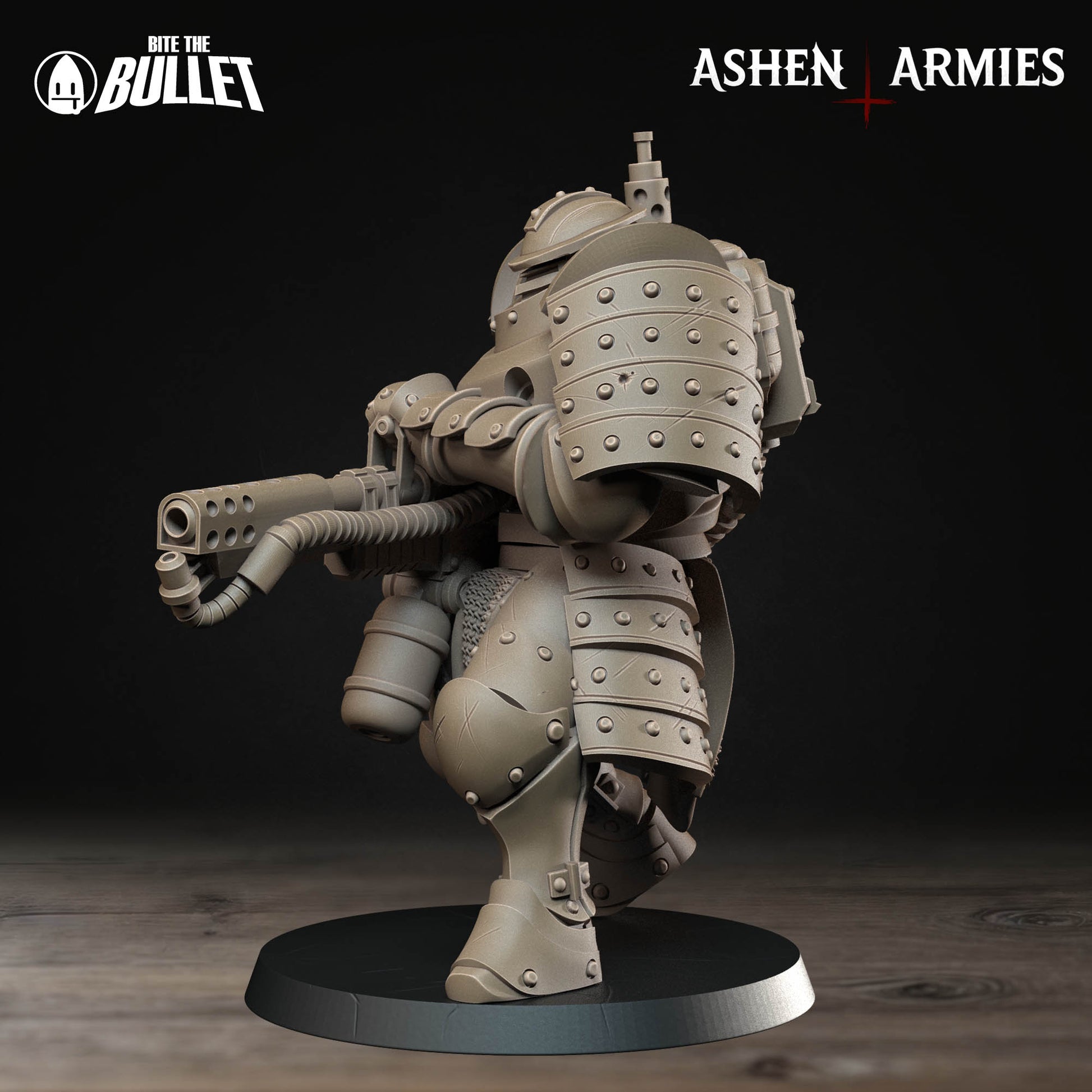 Bullet Crusade, Holy Shogunate, Heavy Infantry Flamethrower | D&D Pathfinder TTRPG Miniature | Bite the Bullet