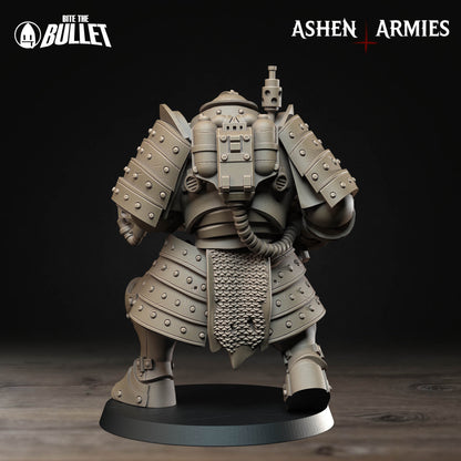 Bullet Crusade, Holy Shogunate, Heavy Infantry Flamethrower | D&D Pathfinder TTRPG Miniature | Bite the Bullet