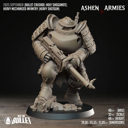 Bullet Crusade, Holy Shogunate, Heavy Infantry Heavy Shotgun | D&D Pathfinder TTRPG Miniature | Bite the Bullet