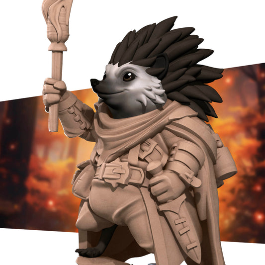 Bullet Town Forest Village, Hedgehogfolk Guard | D&D Pathfinder TTRPG Miniature | Bite the Bullet