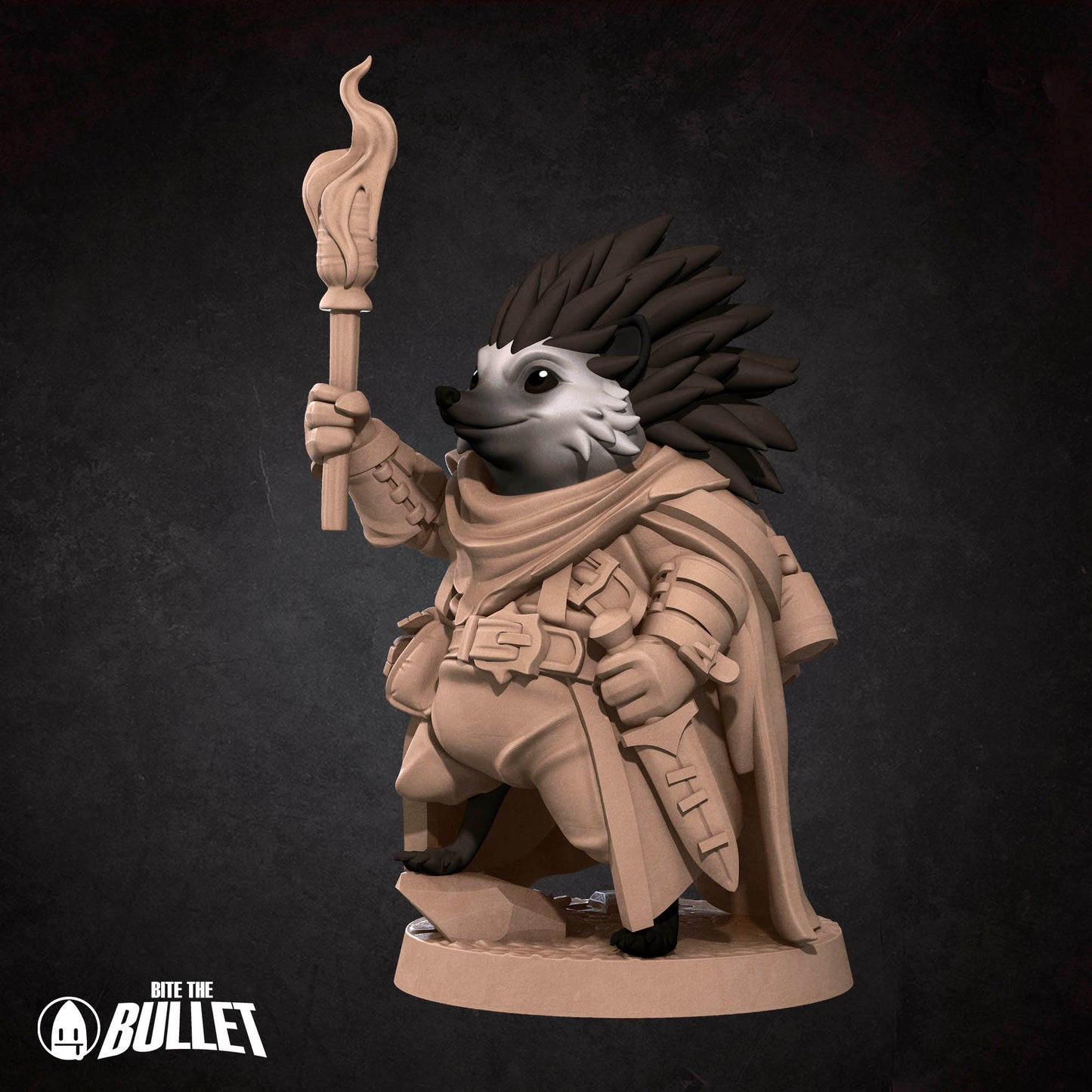 Bullet Town Forest Village, Hedgehogfolk Guard | D&D Pathfinder TTRPG Miniature | Bite the Bullet