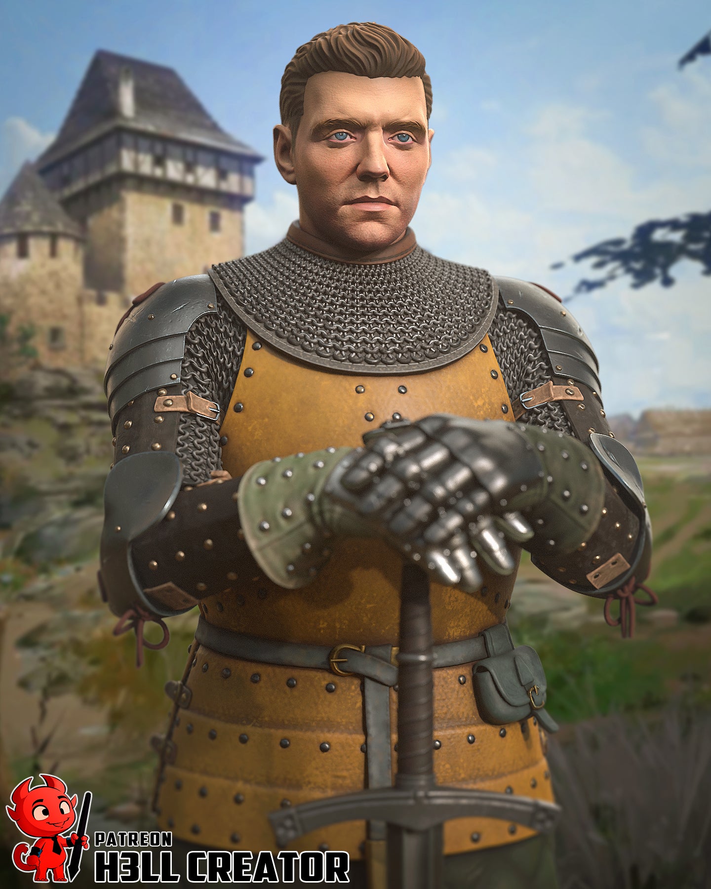 1:10 Man-at-Arms | Resin Garage Kit Figure Game Fan Art | h3LL creator