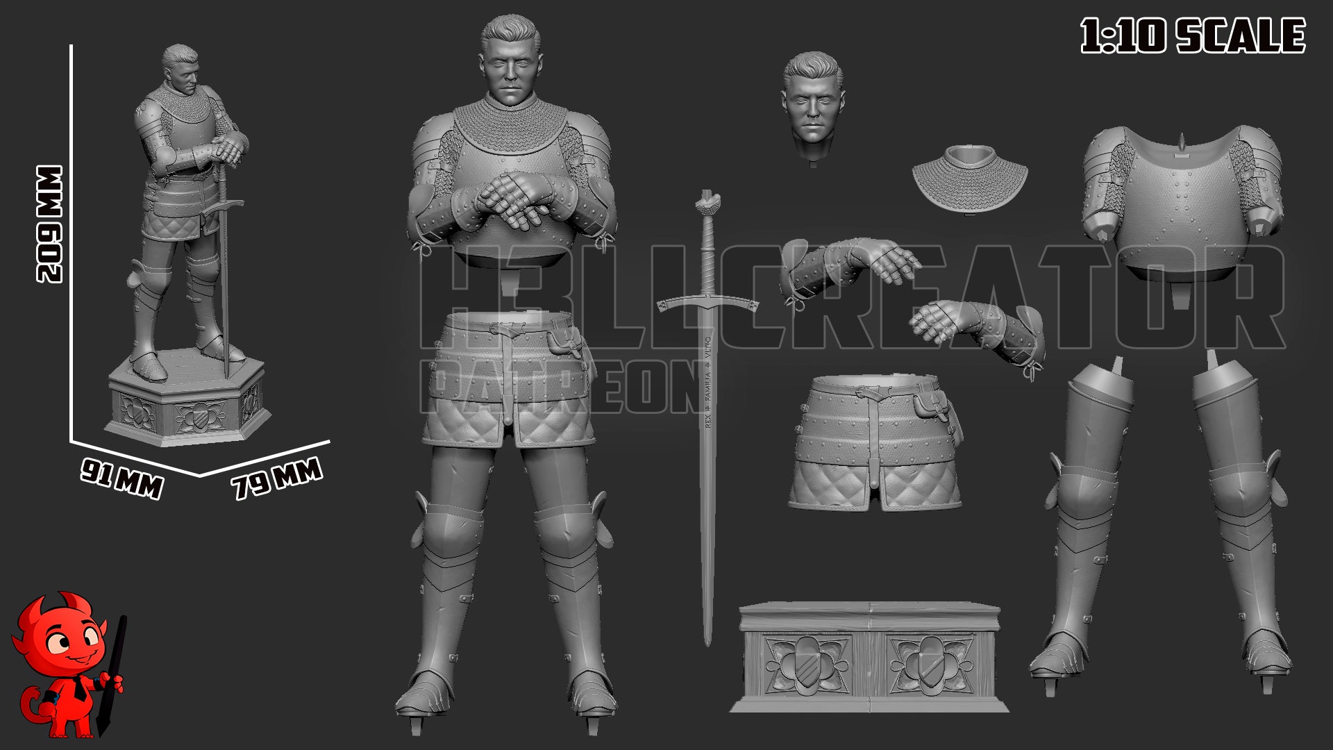 1:10 Man-at-Arms | Resin Garage Kit Figure Game Fan Art | h3LL creator