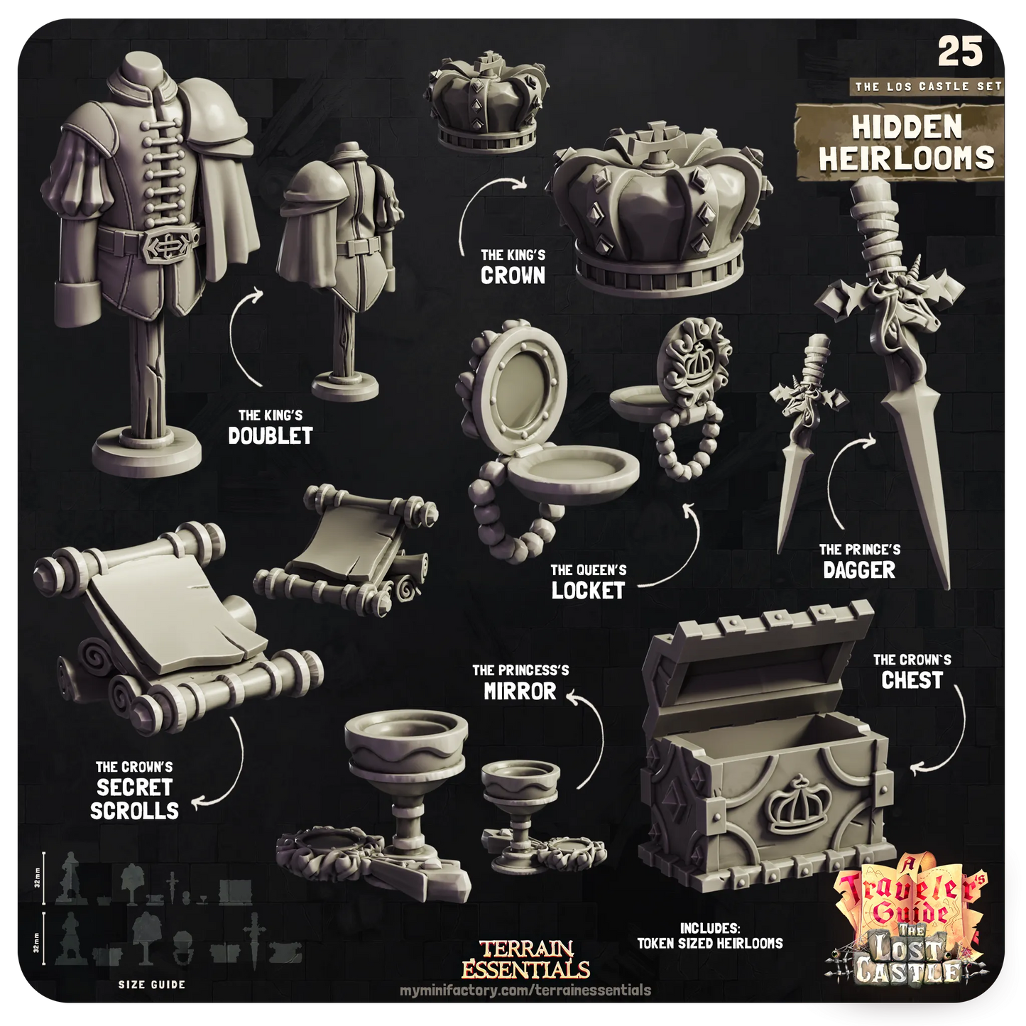 The Lost Castle Set | TTRPG Scatter Diorama Dollhouse Miniature | Terrain Essentials