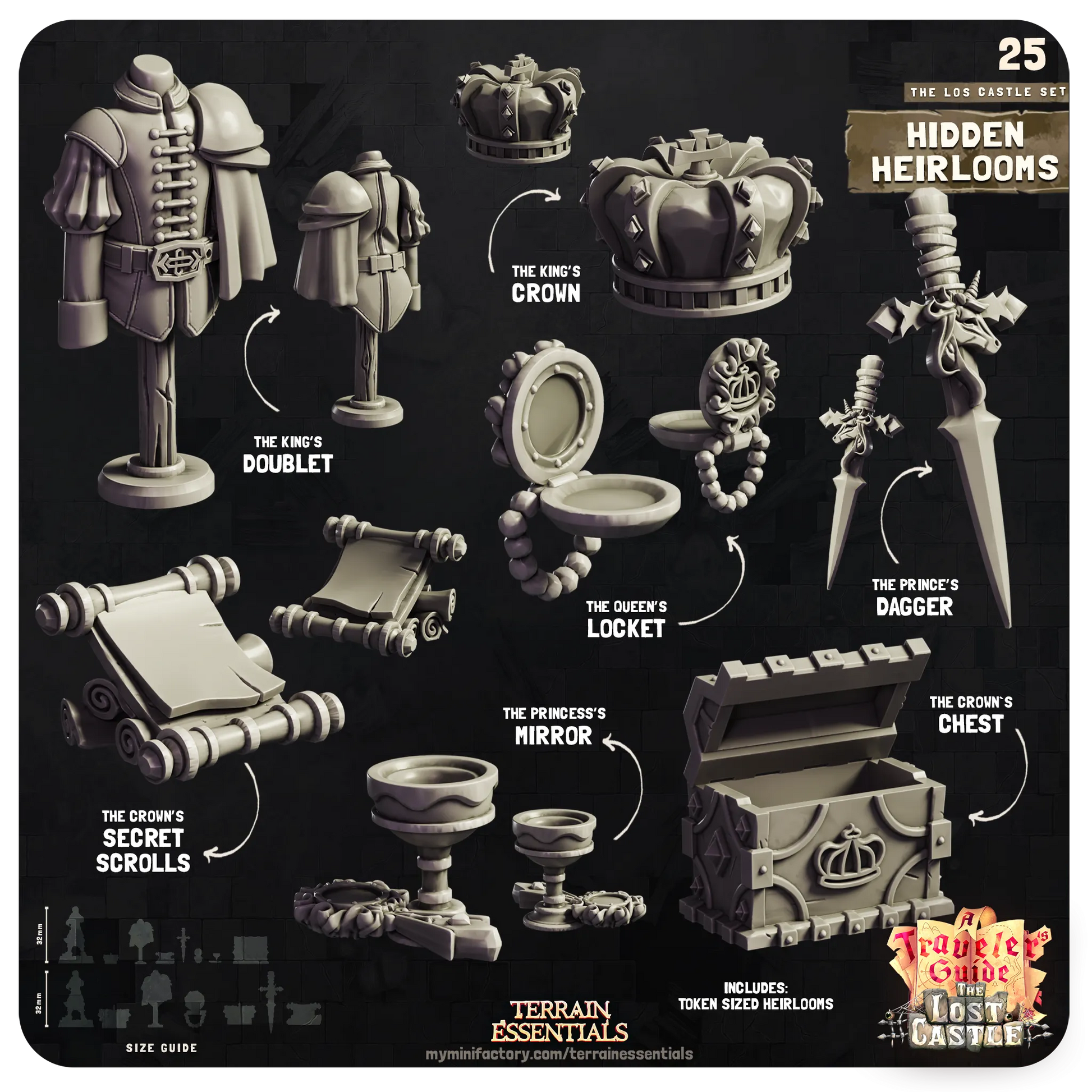 The Lost Castle Set | TTRPG Scatter Diorama Dollhouse Miniature | Terrain Essentials