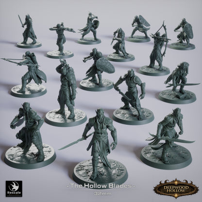 Dark Elves, The Hollow Blades | Deepwood Hollow | D&D TTRPG Miniature | Rescale Miniatures
