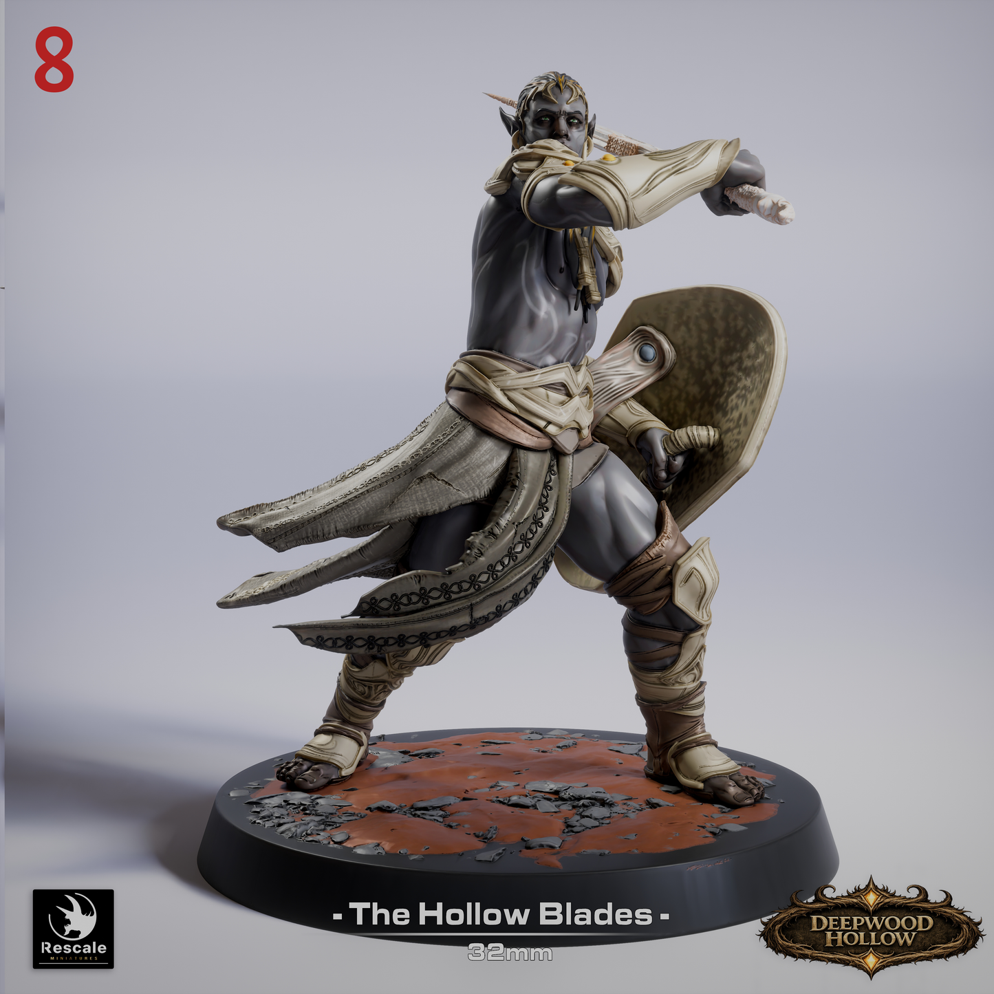 Dark Elves, The Hollow Blades | Deepwood Hollow | D&D TTRPG Miniature | Rescale Miniatures