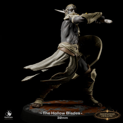 Dark Elves, The Hollow Blades | Deepwood Hollow | D&D TTRPG Miniature | Rescale Miniatures