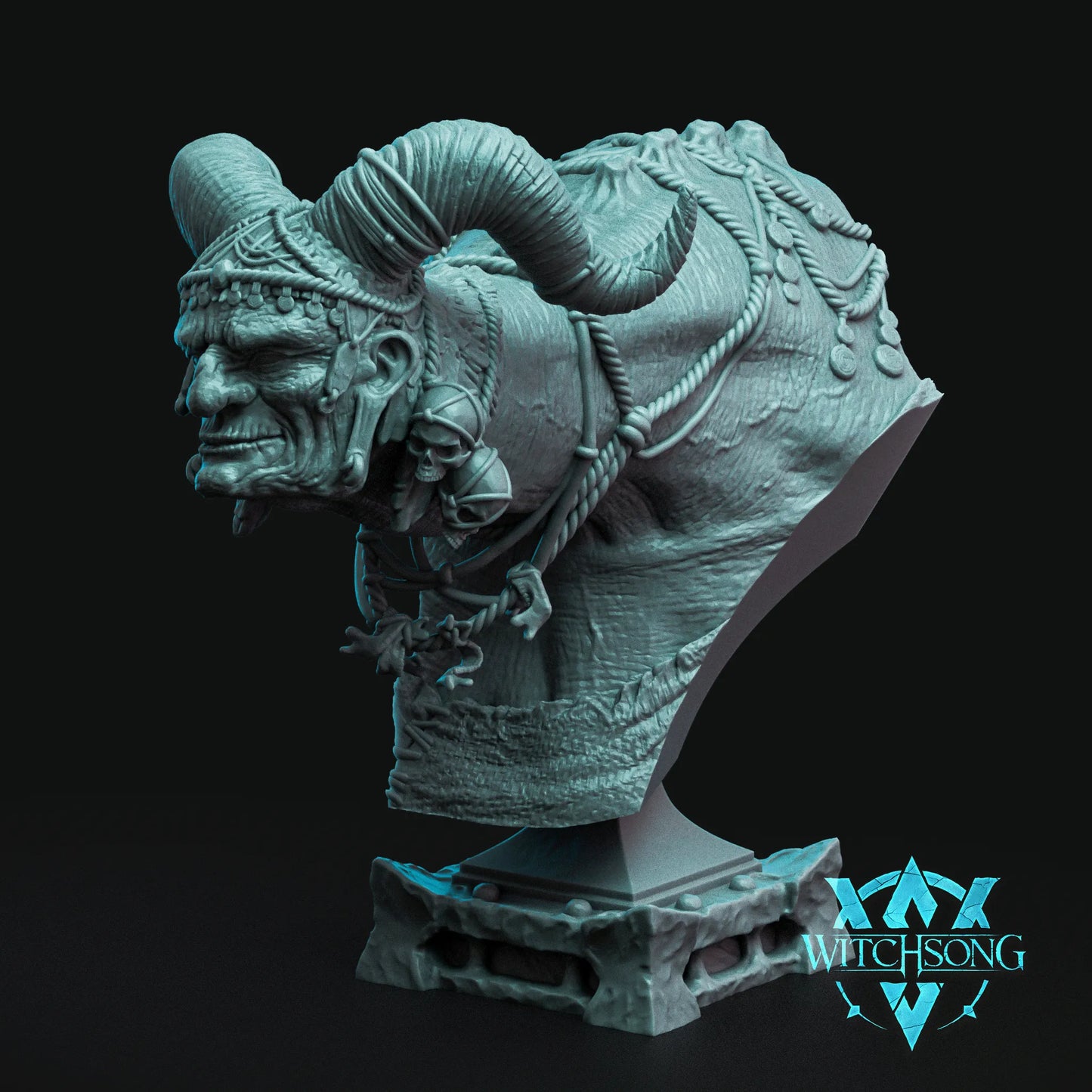 Horned Witch | Mini or Bust | Monster Miniature Statue | Witchsong Miniatures