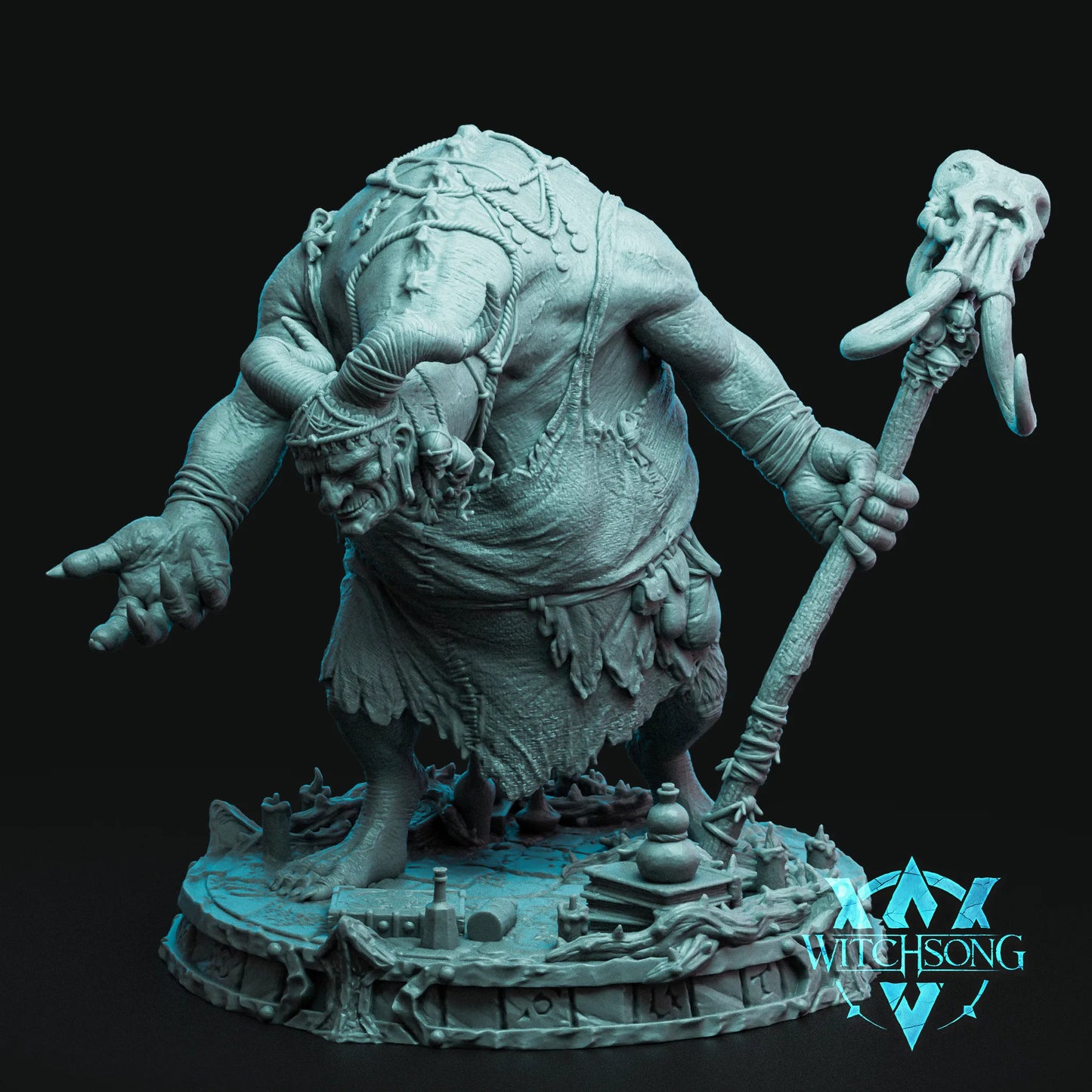 Horned Witch | Mini or Bust | Monster Miniature Statue | Witchsong Miniatures