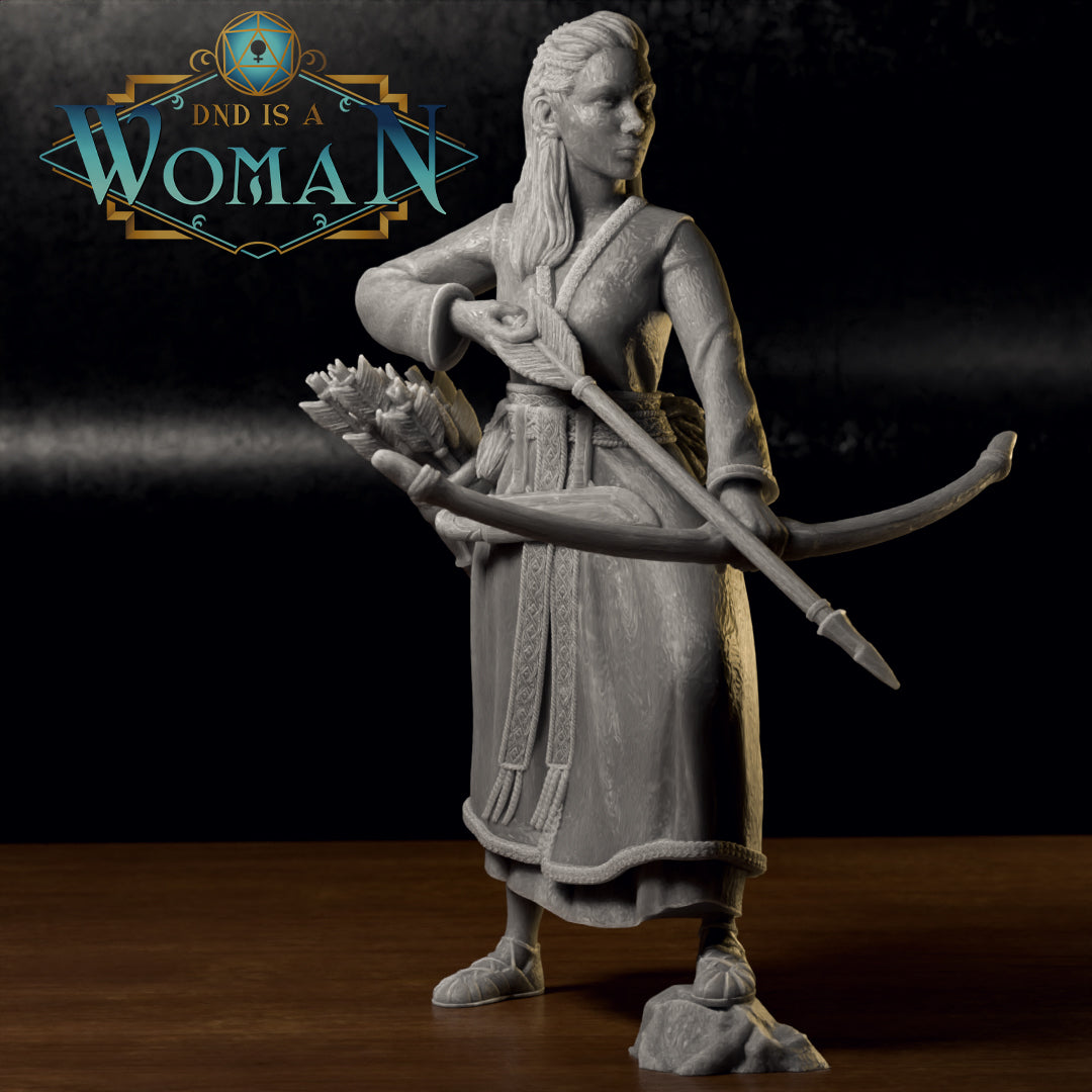 Human Ranger, Hrefna Ulfsdottir | D&D TTRPG Miniature | DnD Is A Woman | NO BASE