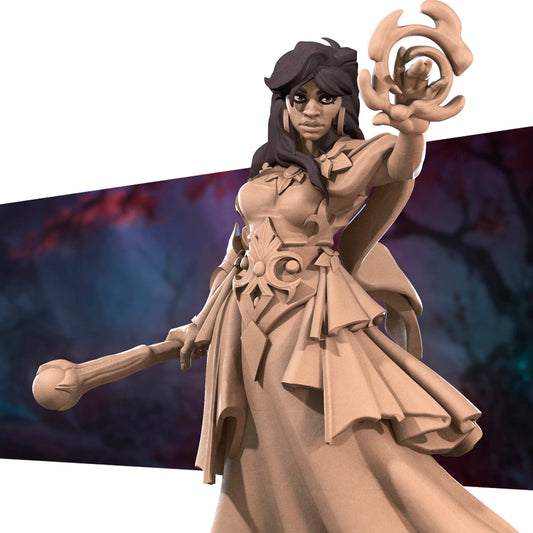 Human Mage Invoker | D&D Pathfinder TTRPG Miniature | Bite the Bullet